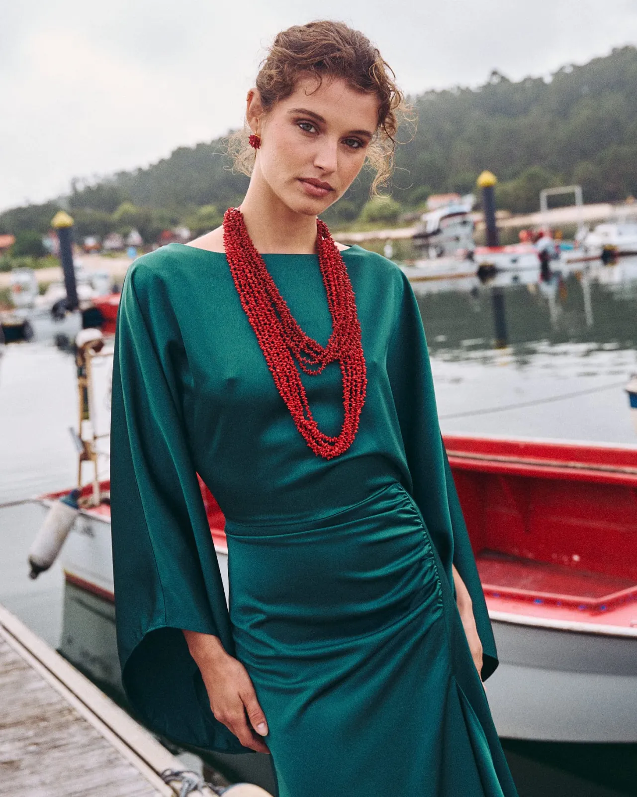 Store Boucles d'oreilles Cíes Fleur Rouge Bijoux