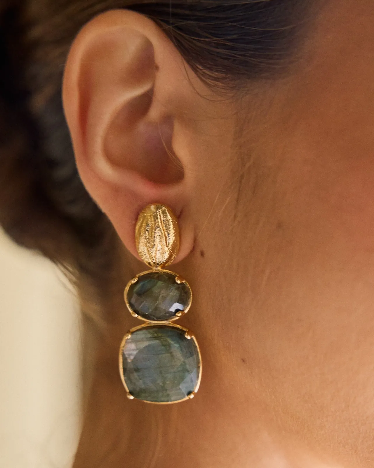 Cheap Boucles D'oreilles Pierre Verte Bijoux