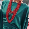 Shop Collier court en vermello rouge Bijoux