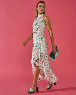 Cheap Jupe Amélie Blanc Imprimé Floral Outlet|Invité Mariage