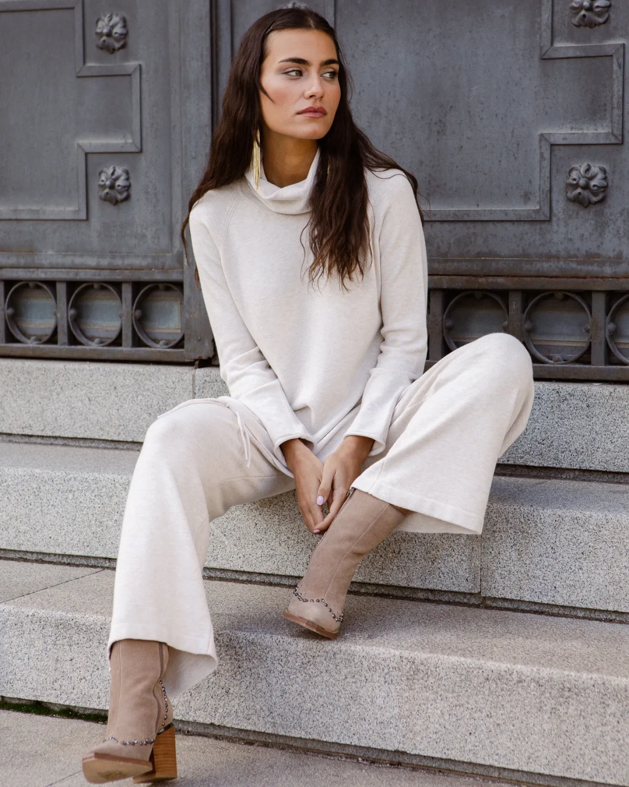 Shop Pantalon en maille Verona beige Outlet|Prêt-à-Porter