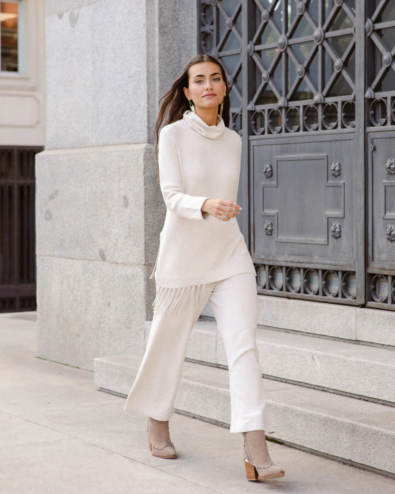Shop Pantalon en maille Verona beige Outlet|Prêt-à-Porter
