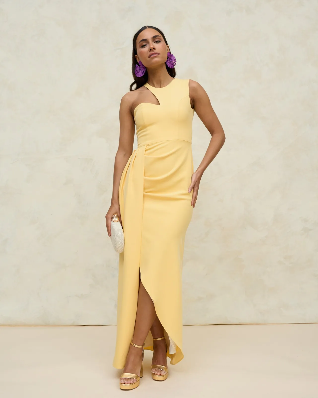 Flash Sale Robe Corina jaune Outlet|Invité Mariage