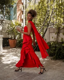 Fashion Robe Rouge Macarena Remise Des Diplômes|Invité Mariage