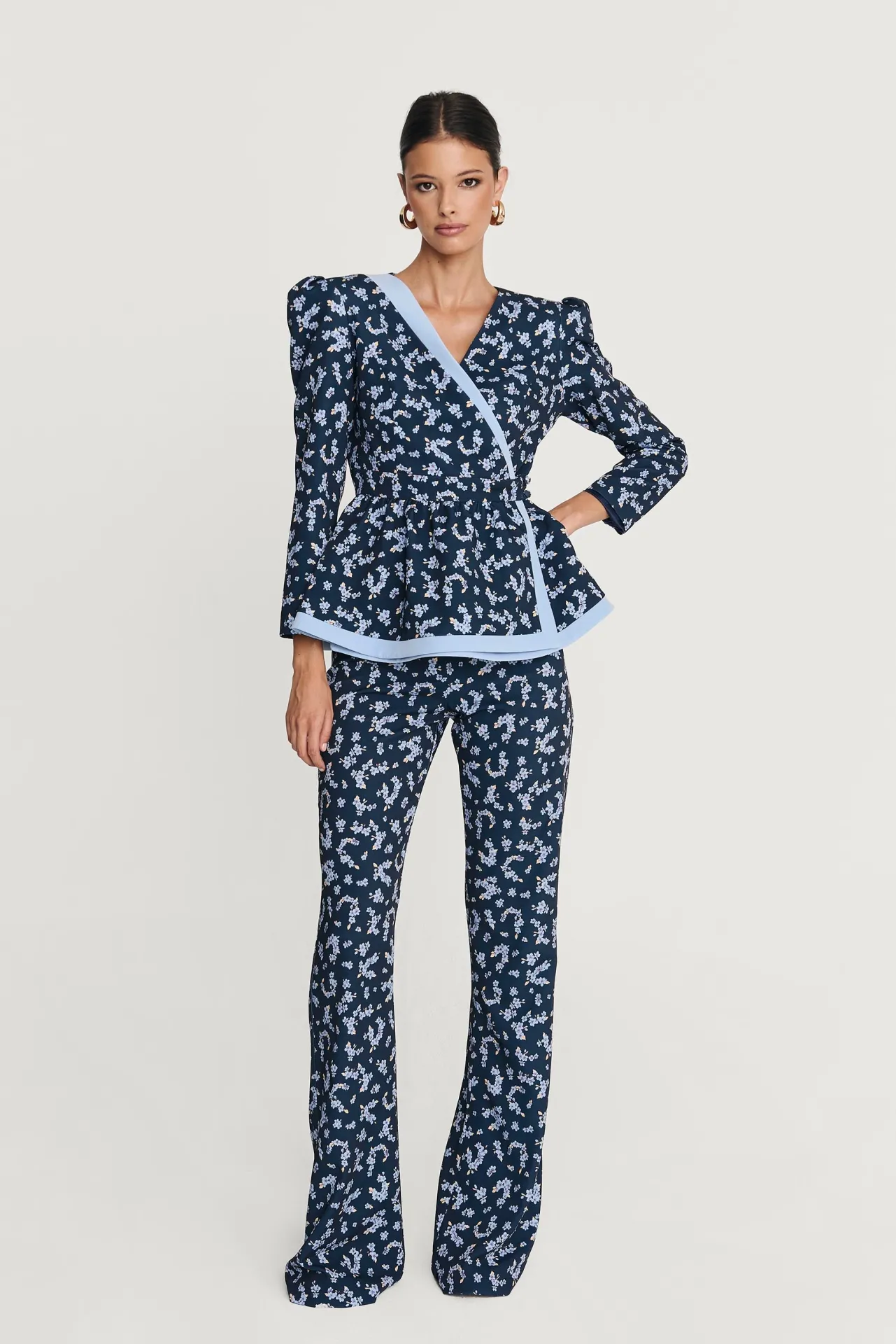 Sale Veste Bristol imprimée floral bleu Remise Des Diplômes|Communions Ou Baptêmes