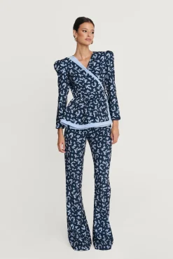Sale Veste Bristol imprimée floral bleu Remise Des Diplômes|Communions Ou Baptêmes